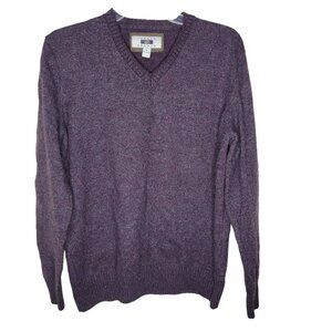 Jason Abboud Men's Sz M Purple Long Sleeve V-neck Wool Blend Pullover Sweater